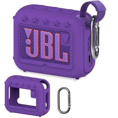 XEGIMOR Silicone Cover Case Compatible with JBL Go 4 Ultra Portable Bluetooth Speaker, Soft Skin Sleeve for JBL Go 4 Pro Sound Speaker Accessories(Purple Case)