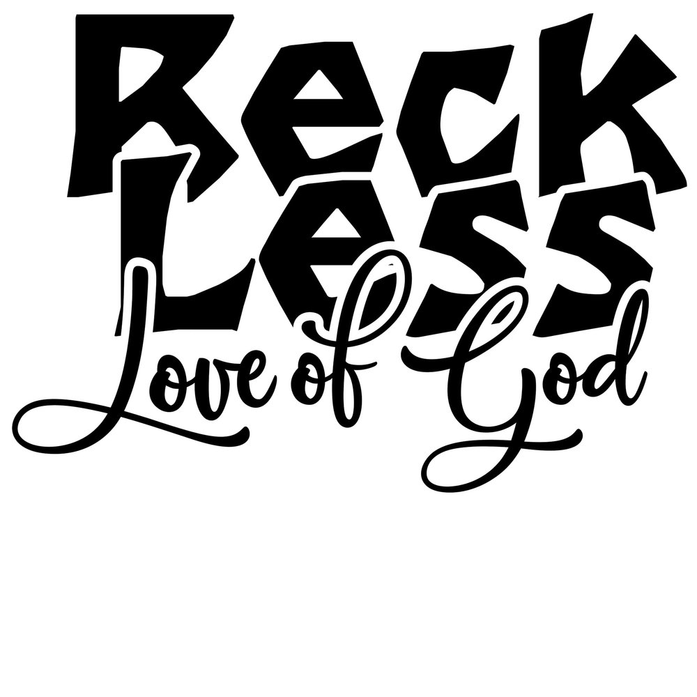 2 (Pieces) 3" and 5" Stickers n Decals"Reckless Love" Waterproof Vinyl Decals for Cars, Trucks, Laptops, Phones, Windows etc