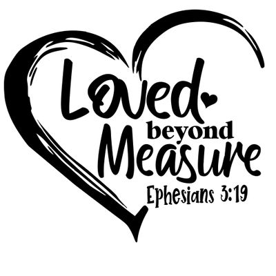 2 (Pieces) 3" and 5" Stickers n Decals"Loved Beyond Measure Distressed" Waterproof Vinyl Decals for Cars, Trucks, Laptops, Phones, Windows etc