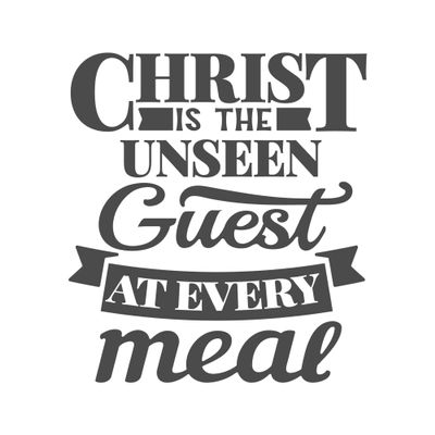 2 (Pieces) 3"and 5" Stickers n Decals Christ Is The Unseen Guest At Every Meal Waterproof Vinyl Decals for Cars, Trucks, Laptops, Phones, Windows etc