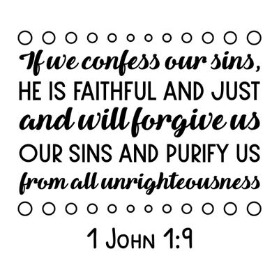 2 (Pieces) 3"and 5" Stickers n Decals - If We Confess Our Sins Waterproof Vinyl Decals for Cars, Trucks, Laptops, Phones, Windows etc