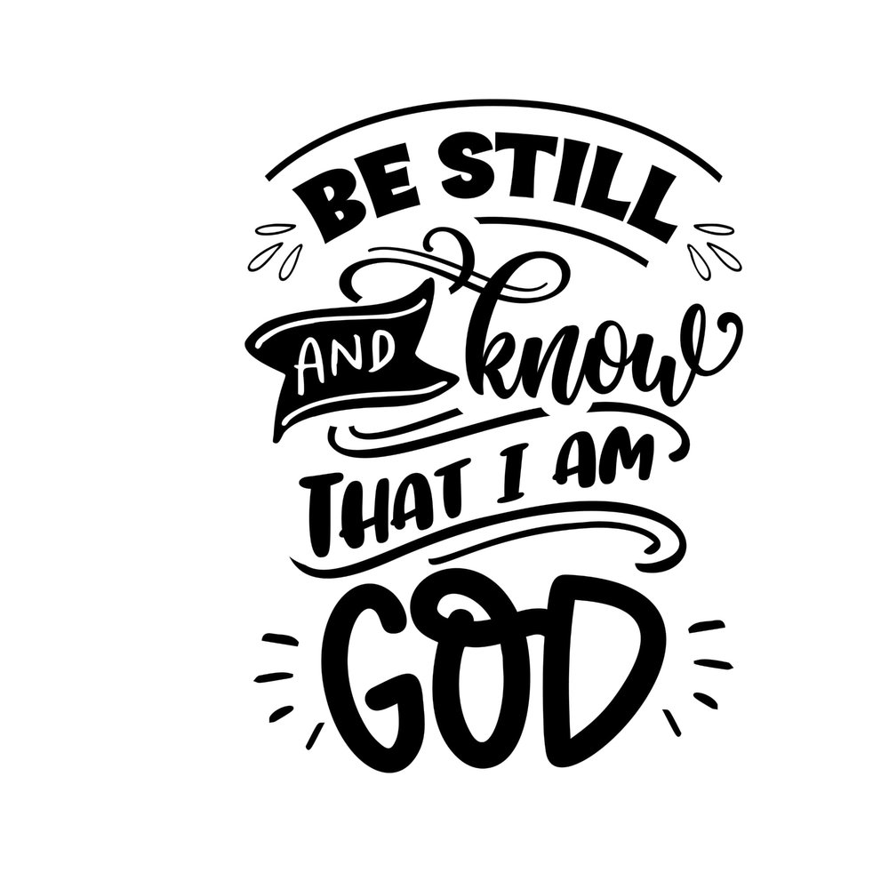 2 (Pieces) 3"and 5" Stickers n Decals - Be Still and Know That I am GOd Waterproof Vinyl Decals for Cars, Trucks, Laptops, Phones, Windows etc
