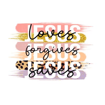 2 (Pieces) 3"and 5" Stickers n Decals - Jesus Forgives Saves Waterproof Vinyl Decals for Cars, Trucks, Laptops, Phones, Windows etc