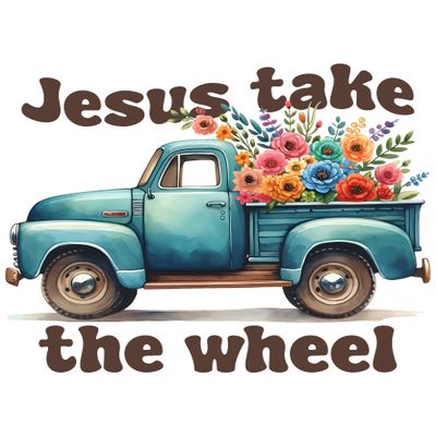 2 (Pieces) 3"and 5" Stickers n Decals - jesus take The wheel Waterproof Vinyl Decals for Cars, Trucks, Laptops, Phones, Windows etc