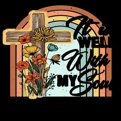 2 (Pieces) 3"and 5" Stickers n Decals - It Is Well with My Soul Waterproof Vinyl Decals for Cars, Trucks, Laptops, Phones, Windows.