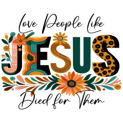 2 (Pieces) 3"and 5" Stickers n Decals Love People Like Jesus Died for Them -Waterproof Vinyl Decals for Cars, Trucks, Laptops, Phones, Windows etc