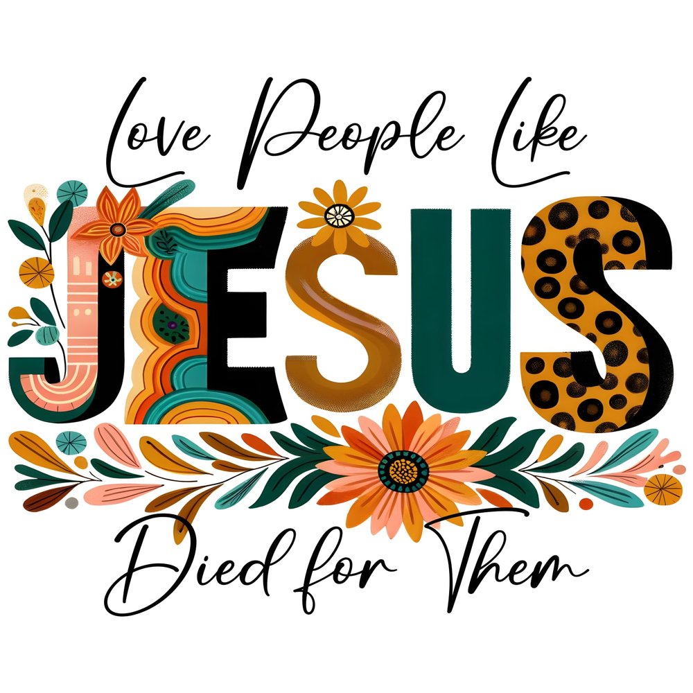 2 (Pieces) 3"and 5" Stickers n Decals Love People Like Jesus Died for Them -Waterproof Vinyl Decals for Cars, Trucks, Laptops, Phones, Windows etc
