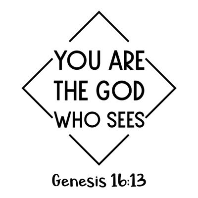 2 (Pieces) 3"and 5" Stickers n Decals - You are The God Who Sees Waterproof Vinyl Decals for Cars, Trucks, Laptops, Phones, Windows etc