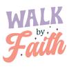 2 (Pieces) 3" and 5" Stickers n Decals - Walk by Faith. -Waterproof Vinyl Decals for Cars, Trucks, Laptops, Phones, Windows etc view 1