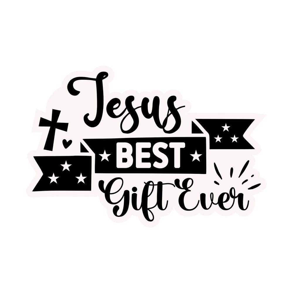 2 (Pieces) 3"and 5" Stickers n Decals - Jesus Best Gift ever -Waterproof Vinyl Decals for Cars, Trucks, Laptops, Phones, Windows etc