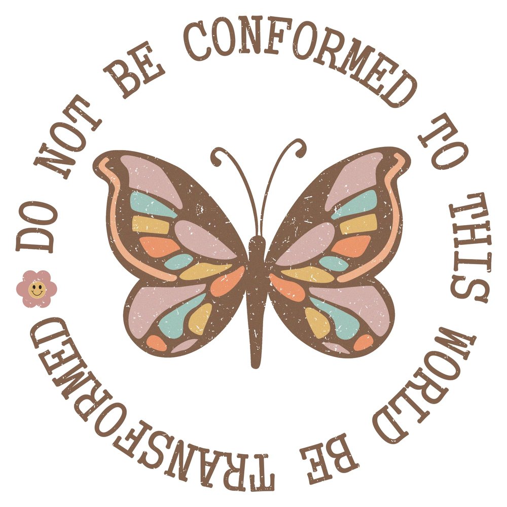 2 (Pieces) 3" and 5" Stickers n Decals - Do Not BER Conformed to This World Be Transformed -Waterproof Vinyl Decals for Cars, Trucks, Laptops, Phones, Windows etc