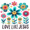 2 (Pieces) 3" and 5" Stickers n Decals - Lovo Like Jesus. -Waterproof Vinyl Decals for Cars, Trucks, Laptops, Phones, Windows etc view 1
