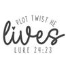 2 (Pieces) 3"and 5" Stickers n Decals Plot Twist He Lives -Waterproof Vinyl Decals for Cars, Trucks, Laptops, Phones, Windows etc view 1