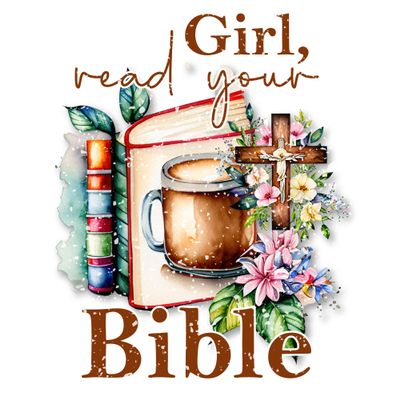 2 (Pieces) 3" and 5" Stickers n Decals - Girl Read Your Bible -Waterproof Vinyl Decals for Cars, Trucks, Laptops, Phones, Windows etc