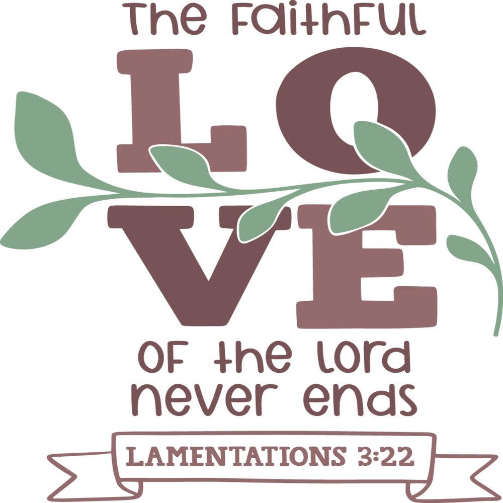2 (Pieces) 3"and 5" Stickers n Decals The Faithful Love of The Lord Never Ends - Waterproof Vinyl Decals for Cars, Trucks, Laptops, Phones, Windows etc