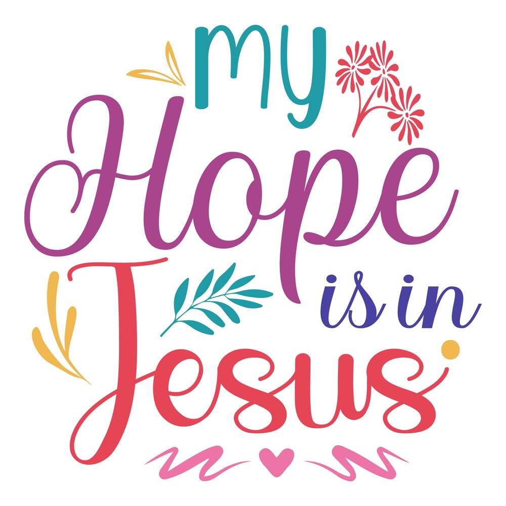 2 (Pieces) 3"and 5" Stickers n Decals "My Hope Is in Jesus" - Waterproof Vinyl Decals for Cars, Trucks, Laptops, Phones, Windows etc