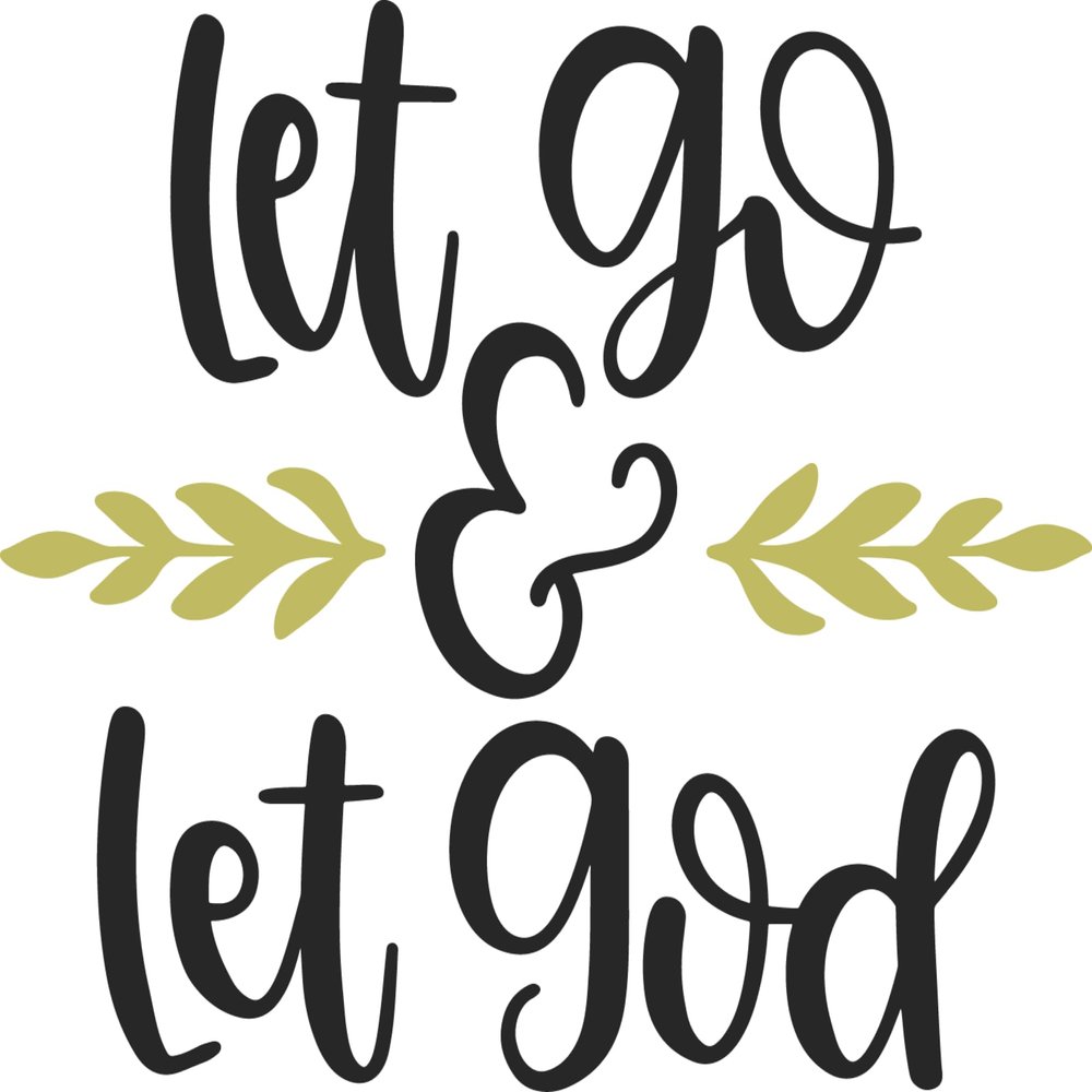 2 (Pieces) 3"and 5" Stickers n Decals Let Go & Let God - Waterproof Vinyl Decals for Cars, Trucks, Laptops, Phones, Windows etc