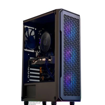 Computer Desktop Gaming PC Geforce RTX 4060 AMD Ryzen 7 4.6Ghz Max + 32GB RAM DDR4 3200 MHZ + 1TB Solid State Drive SSD NVME M2 Plug and Play Windows 11 Pro Gaming Tower Custom Computer System, Black
