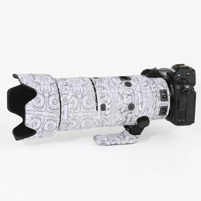 CHASING BIRDS Lens Camouflage Waterproof Coat for Nikon Z 70-200mm f/2.8 VR S Rainproof Lens Protective Cover Version IV (Electric White Camouflage, with 1.4X TC)