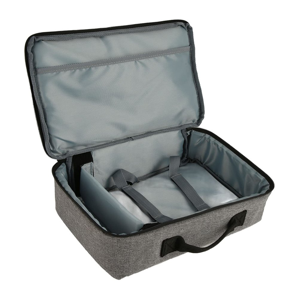 13.6 x 7.9 x 4 Inch Large Projector Bag, Robust, Portable Nylon Projector Carry Case with Sturdy Handle, Travel, Grey