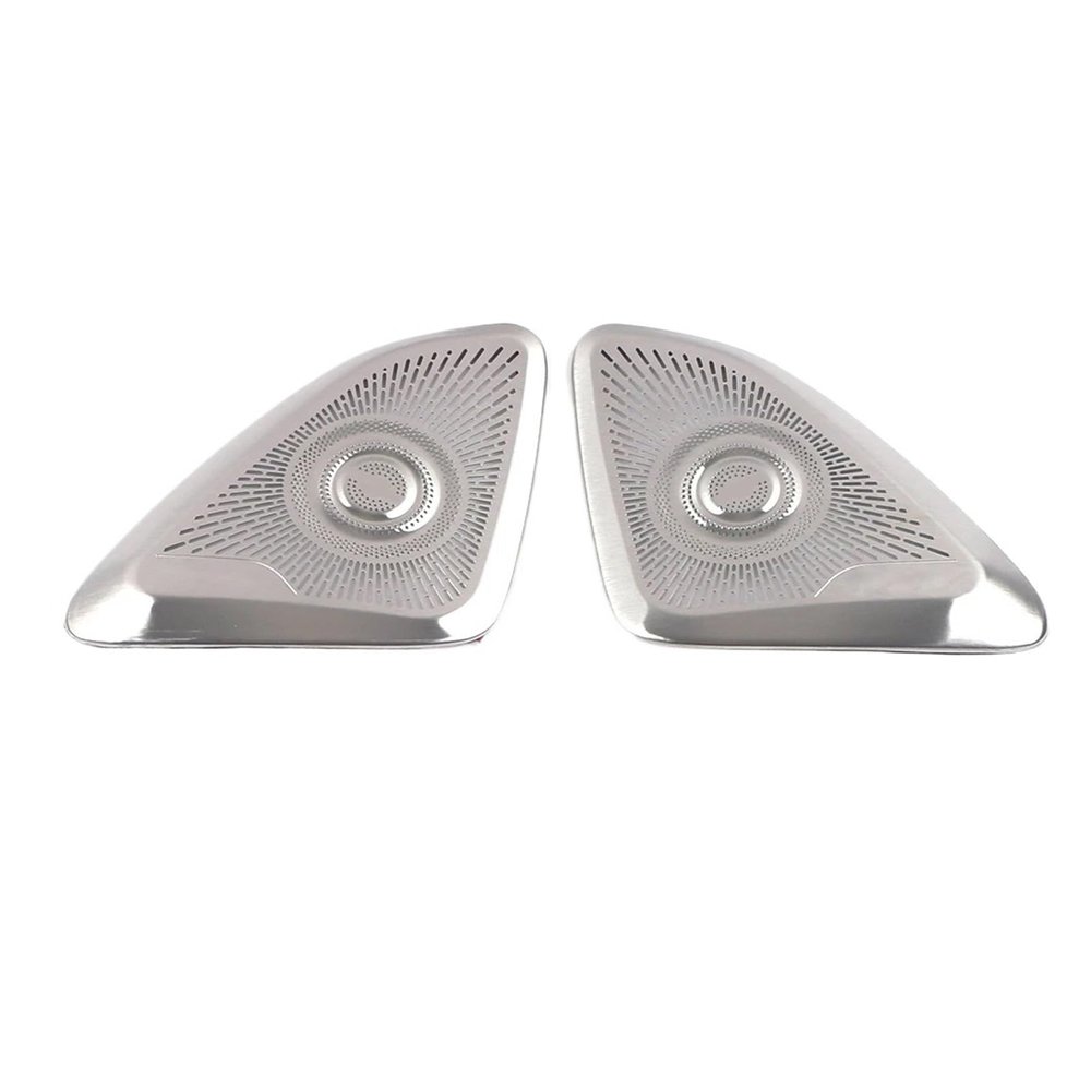 VNFEJEJR Fit for Mercedes Fit for Benz S-Class W223 2021 2022 2023 Car Accessories Door Speaker Cover Audio Sound Frame Loudspeaker Sticker Trim Door Audio Speaker Cover(Silver A-Logo-2PCS)