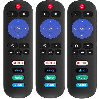 (3 Pack) ZdalaMit Universal Replacement Remote Control Applicable for Roku TVs - Applicable for Onn/TCL/Hisense/Westinghouse/Sanyo/Sharp/Magnavox/RCA/JVC/Element/Philips/Hitachi Roku TV