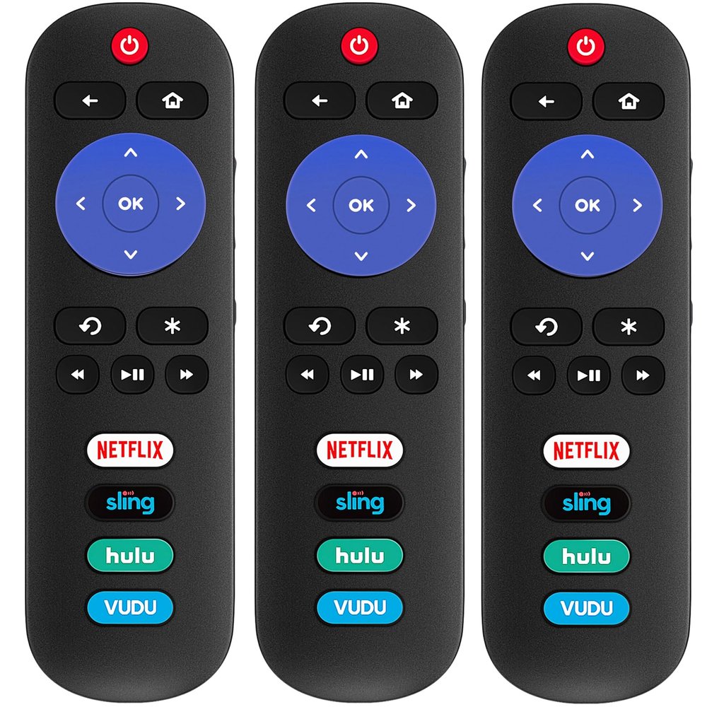 (3 Pack) ZdalaMit Universal Replacement Remote Control Applicable for Roku TVs - Applicable for Onn/TCL/Hisense/Westinghouse/Sanyo/Sharp/Magnavox/RCA/JVC/Element/Philips/Hitachi Roku TV
