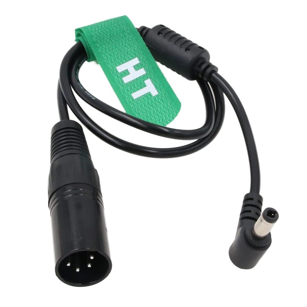 HangTon 12V Power Cable for Feelworld F7 Pro Blackmagic Video Assist Atomos Ninja V Shogun Flame Monitor, XLR 4 Pin to DC Barrel 5.5x2.5mm 1m