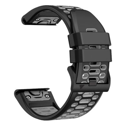 BEFIA 22mm Quickfit Watch Band for Garmin Fenix 5 6 7 Pro Solar Forerunner 935 745 965 955, 22 Breathable Wristband Strap Black Gray