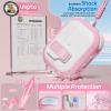 4-in-1 Case for AirPods Pro 2nd Generation Case, Ekoonpft (Secure Lock) Case Cover Compatible with Apple Airpod Pro(2023/2022/2019) Magnetic Lid Lock, with Cleaning kit/Wrist Strap/Keychain,Pink view 4