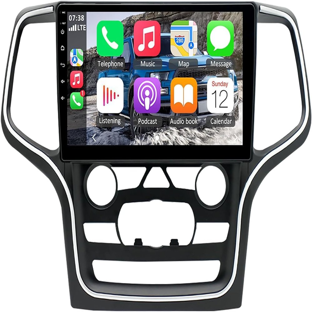 Car Stereo Radio Android 13 with CarPlay Wireless & Android Auto Double Din fits Fit for GrandCherokee 2014-2022, Touchscreen Player Radio with Backup Camera,Bluetooth,WiFi,GPS,FM Radio,2G+32G
