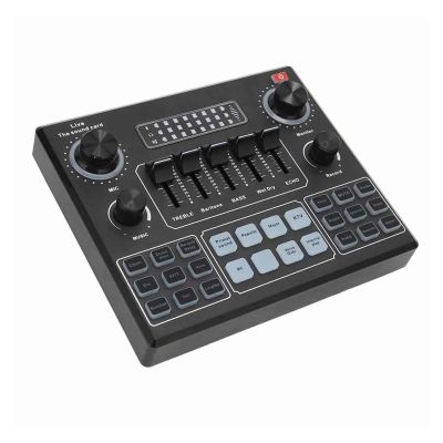 PGNEX V9 Sound Card Stereo Audio Mixer for Computer Game Mobile Phone Live Broadcast D