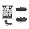 PGNEX 4-Channel Audio Mixer, ARVOMIC DJ Mixer with Audio Interface, Function, 16 DSP Effects, and 3-Band EQ (ARMX-4) view 2