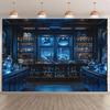 7x5ftBlue Lab Photography Backdrop Halloween Haunted House Pill Bottle Research Chemistry Classroom Newborn Party Kids Photo Background Decoration Studio view 1