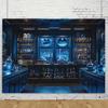 7x5ftBlue Lab Photography Backdrop Halloween Haunted House Pill Bottle Research Chemistry Classroom Newborn Party Kids Photo Background Decoration Studio view 2