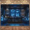 7x5ftBlue Lab Photography Backdrop Halloween Haunted House Pill Bottle Research Chemistry Classroom Newborn Party Kids Photo Background Decoration Studio view 4