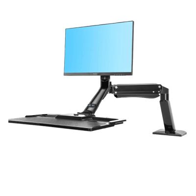40 Ergonomic Height Adjustment Computer Sit Stand Workstation 22-32 Inch Monitor Mount Bracket with Keyboard Board Desk Stand