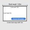 60"/ 72" Manual Projection Screen, 4:3/16:9 Aspect Ratio, Pull Down Projector Screen, Projection Movies Screens, Home Cinema Wall or Ceiling Mountable Screen, Wrinkle Free, 3 Styles(Gray fiberglass,16 view 2