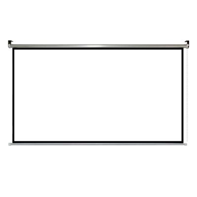60"/ 72" Manual Projection Screen, 4:3/16:9 Aspect Ratio, Pull Down Projector Screen, Projection Movies Screens, Home Cinema Wall or Ceiling Mountable Screen, Wrinkle Free, 3 Styles(Gray fiberglass,16