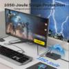 DEPOW Surge Protector Power Strip, 3 FT Extension Cord with 6 AC Outlets 4 USB Ports,1050J Surge Protection, Wall Mountable Charging Station for Office, Home, Black view 3