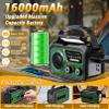 Solar Emergency Crank Radio with 16000mAh Power Bank - NOAA Weather Alert, Hand Dynamo, AM/FM Portable Radio, Bright Flashlight & Phone Charger for Power Outages, Camping, Survival Kits (Dark Green) view 2