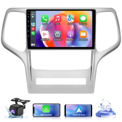5GWiFi Upgrade Car Stereo Radio for Jeep Grand Cherokee 2008 2009 2010 2012 2013- Wireless Carplay and Android Auto GPS Navigation - 4GB+32GB 9 inch Touchscreen Bluetooth RDS FM SWC