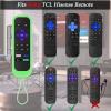 2Pack Taiyiluo Silicone Controller Cover for Onn Roku TV Remote Glow in The Dark Roku Remote Cover Compatible with Hisense TCL Roku Steaming Stick Express 4K Remote view 2