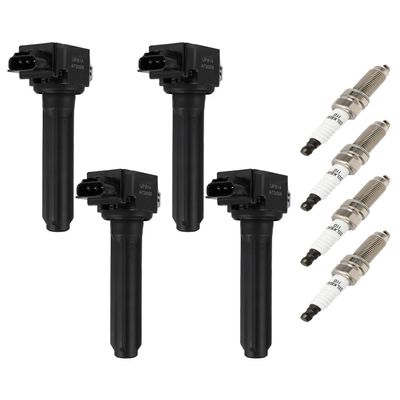 ECCPP Ignition Coil Coils&iridium Spark Plugs UF814,for Mitsubishi Outlander 2.4L 2014 2015 2016 2017 set of 4