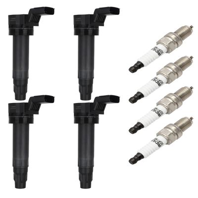 ECCPP Ignition Coil Coils&iridium Spark Plugs UF725 for Chevrolet Spark 2013 2014 2015 L4 1.2L set of 4