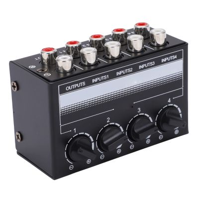 PGNEX Stereo Mini Mixer Passive Audio Signal Controller 4 Channel Hub for Outdoor Performancemore anti interference good sound quality