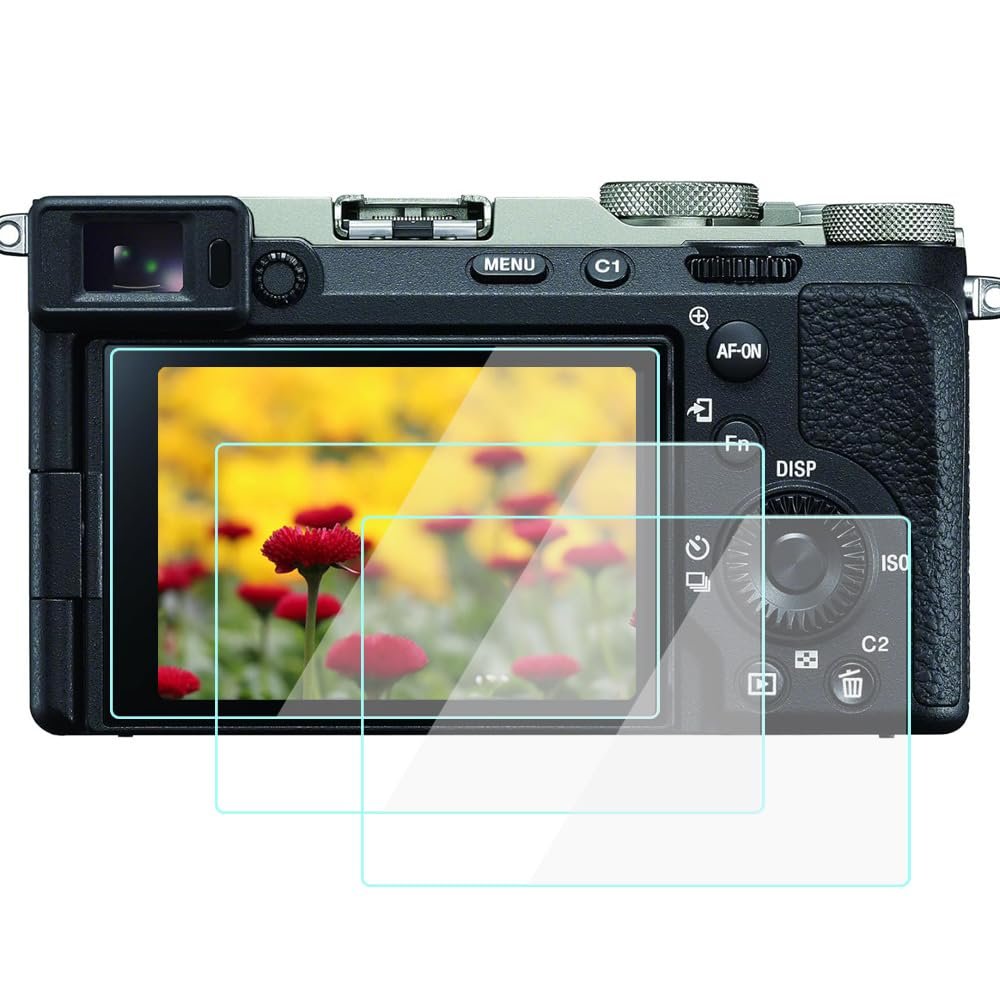 A7C2 Screen Protector Anti-Scrach Anti-Bubble Ultra-Clear 9H Tempered Glass 3-Pack, Compatible for Sony A7C2 A6700 A7M4 ZVE10II Camera