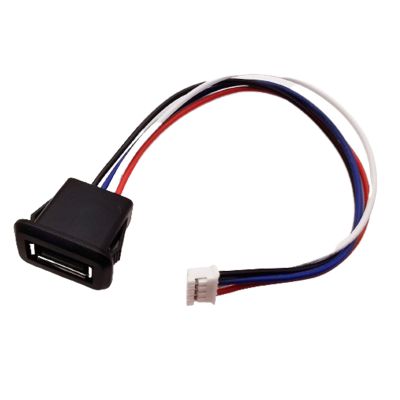 5Pieces USB Female-Jack 2Pin 4Pin USB2.0 Connector Type A-Female Port Socket With Black Cover Connector