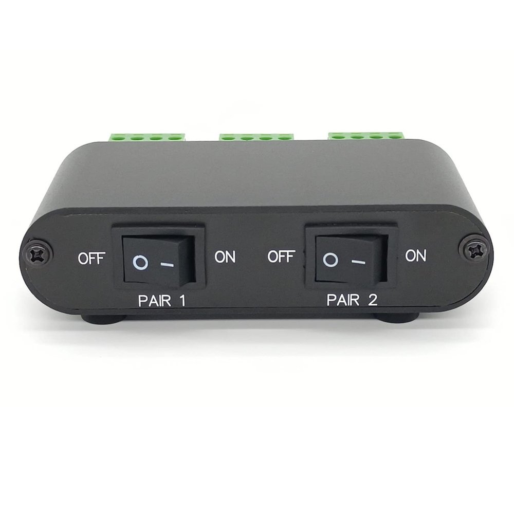 PGNEX (P21) 2-Way audio stereo Speaker selector Switcher Box, Combiner Multi Zone A B Speaker Switch Distribution Controller Box
