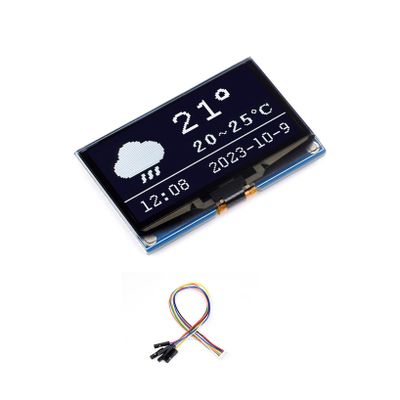 2.42inch OLED Display Module 12864 Resolution White Display Color Compatible with Raspberry Pi, Arduino, STM32, ESP32, Jetson Nano Embedded SSD1309 Driver Chip SPI / I2C Communication